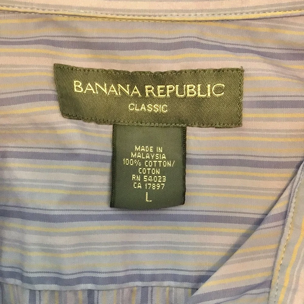 Banana Republic Custom Dyed Lilac Casual Button Down Striped Long Sleeve Large